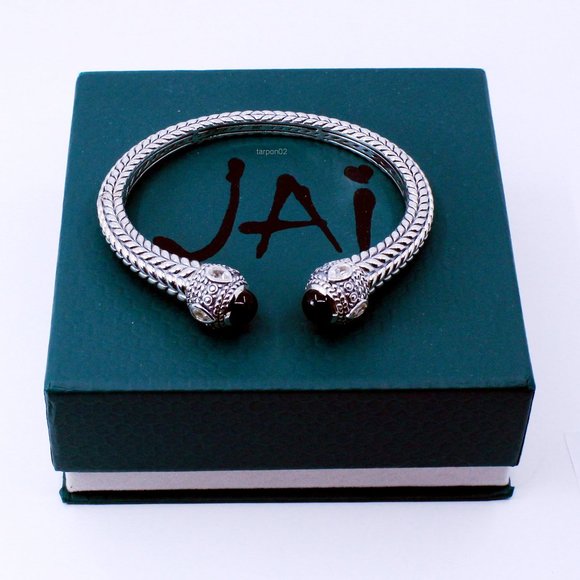 John Hardy JAI Onyx + White Topaz Deco Collection Sterling Silver Bracelet-AVG - Picture 10 of 12